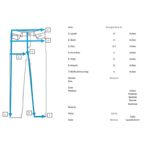 Wrangler Rock 47 Bootcut Jeans Juniors 9 36 Embroidered Low Rise Blue Rhinestone - Picture 8 of 8